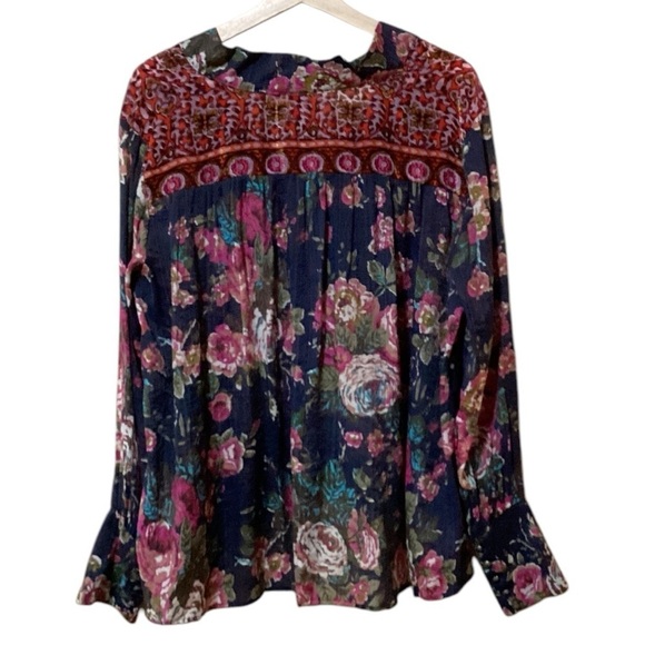 EUC - Aratta Silent Journey Diana Floral Tie Blouse - Size XL - Picture 3 of 3